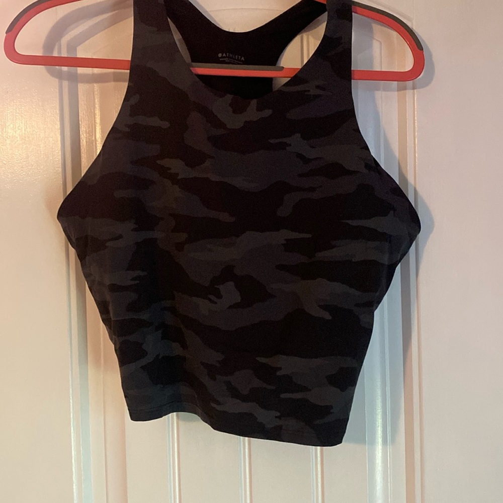 Athleta black and gray camo sport bra top